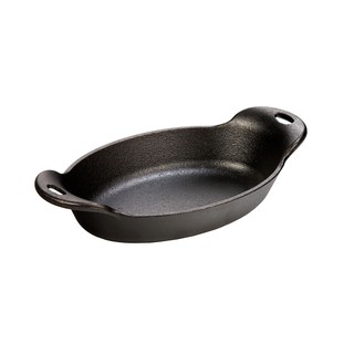 Lodge Cast Iron Oval Serving Dish กระทะวงรีสองหู 0.47 ลิตร, 13.65x24.28 cm HM16OS