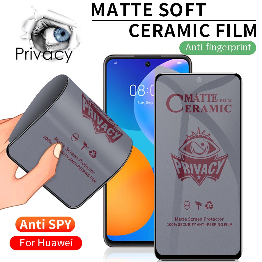ฟิล์มเซรามิค (ด้าน) เต็มหน้าจอ Huawei P30 Lite Note 7i Y5P Y6P Y7P Y7A Y9S Y9 Prime 2019