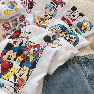 Mickey Mouse เสื้อเชิ้ตแขนสั้นสีขาวสําหรับเด็กผู้หญิง