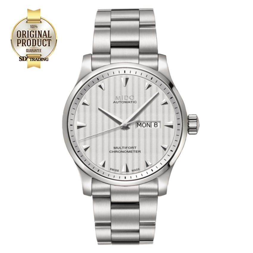 MIDO MULTIFORT Automatic Chronometer Men's Watch รุ่น M005.431.11.031.00​​​​​​​ - Silver/White