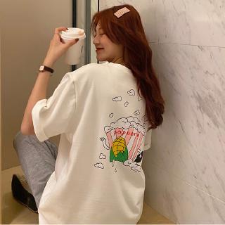 Korean Harajuku Fashion Cartoon Print T-shirts Loose Short Sleeve Casual Oversize Tops