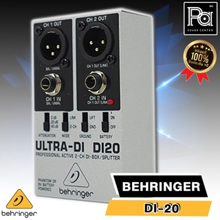 +สินค้าของแท้ ประกันบูเซ่+ BEHRINGER DI20 2 Channel DI-BOX ดีไอบอกซ์ แบบ 2 แชลแนล สเตอริโอ DI 20 DI-20 2 CH ลดเสียงจีฮัม