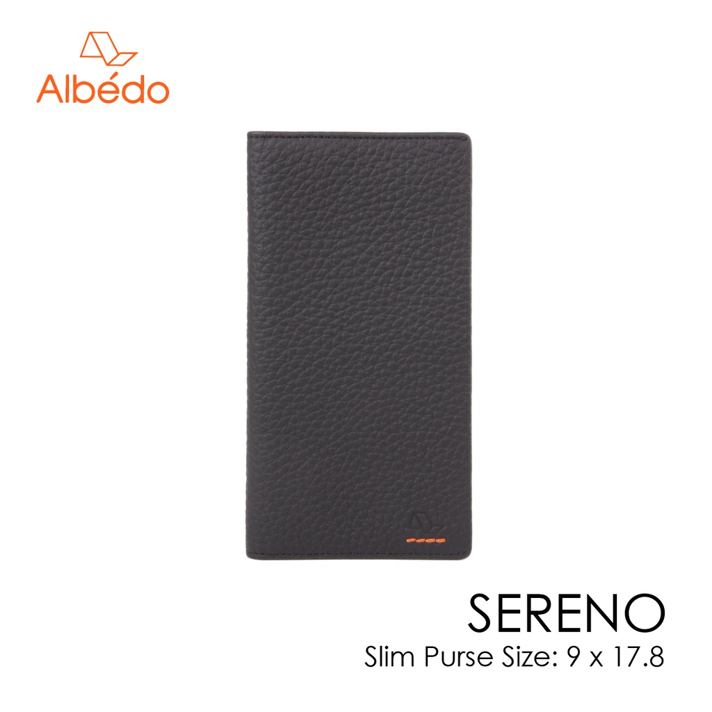 [Albedo] SERENO SLIM PURSE กระเป๋าสตางค์ใบยาว แบบบาง หนังแท้ รุ่น SERENO - SR01299