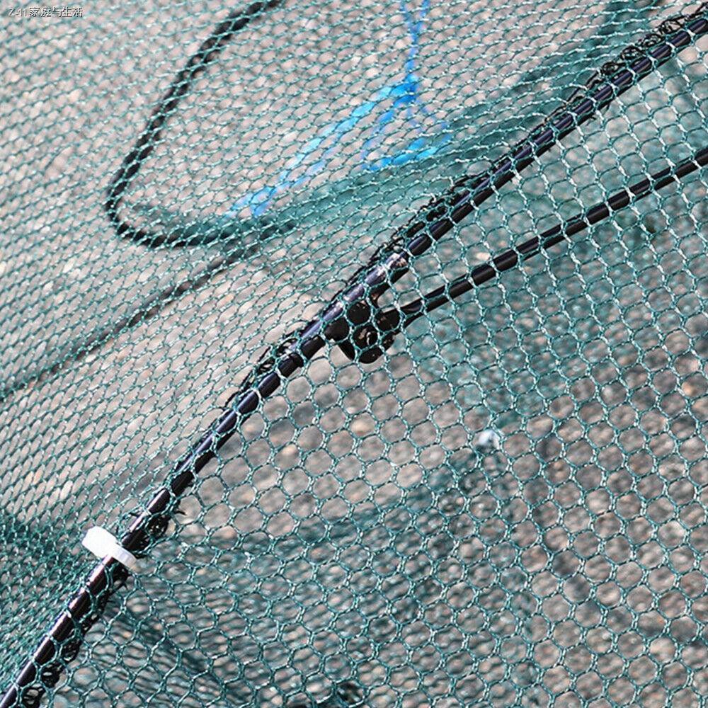 ✚♂ที่ดักปลา 8ช่อง  ตาข่ายดักปลา Finishing Net กระชังปลา มุ้งดักปลา ดักจับกุ้งปลา พับเก็บได้ สะดวกในการเก็บและพกพา
