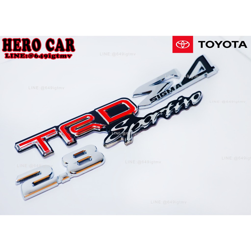 ชุดติดท้าย LOGO Fortuner โลโก้ LOGO TRD​ Sportivo โลโก้ Ʃ4 Sigma และ 2.8 ติดท้ายรถยนต์ Toyota Fortun