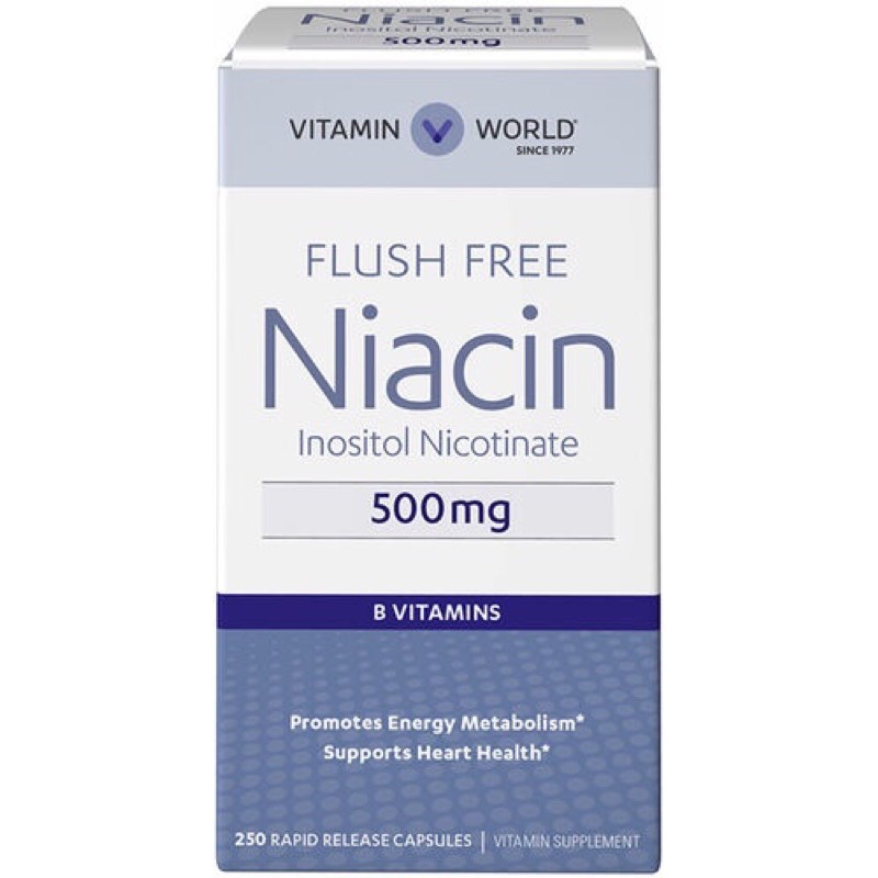 VITAMIN WORLD NIACIN FLUSH FREE INOSITOL NICOTINATE 500mg B VITAMINS ถูกที่สุดในเมืองไทยบินเองจากสหรัฐอเมริกา🇺🇸🇺🇸🇺🇸🇺🇸🇺🇸