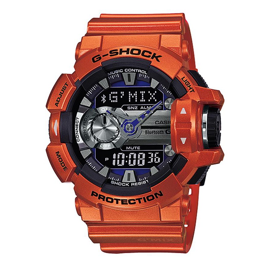 Casio G-Shock นาฬิกาข้อมือผู้ชาย สายเรซิ่น รุ่น G'MIX GBA-400-4B - สีส้ม