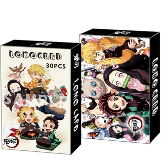 การ์ดโลโม่ การ์ดกระดาษ Hd ของสะสม ขนาดเล็ก ลาย Demon Slayer Kimetsu No Yaiba Kamado Tanjirou Agatsuma Zenitsu Hashibira Inosuke Rengoku Kyoujurou อัลบั้มของขวัญ สำหรับเด็ก 30 ชิ้นต่อชุด