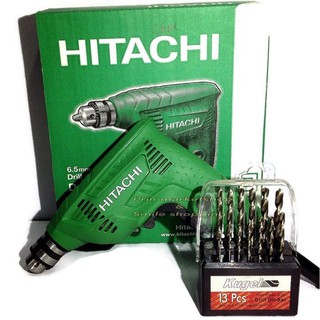 Hitachi สว่านไฟฟ้า รุ่น D6VA+Kugel ดอกสว่าน เจาะเหล็ก 13ตัว/ชุด#520