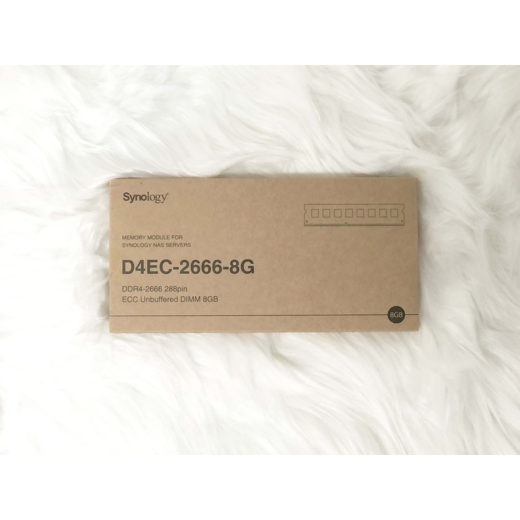 Synology RAM module 8GB DDR4-266 ECC UDIMM 288 pin 1.2V D4EC-2666-8G