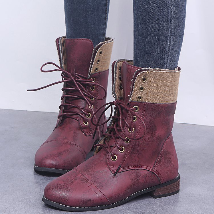 【ready stock】Hot sale plus size leather boots women autumn and winter ...