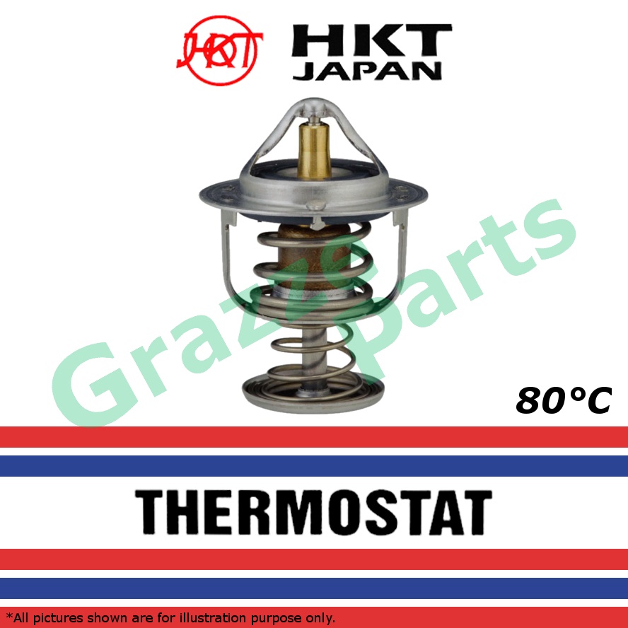 HKT 100% หม้อน้ํา Coolant Thermostat ZB52VD-80 สําหรับ PeroduaMyvi 1.3 KembaraDVVT F652 ToyotaAvanza