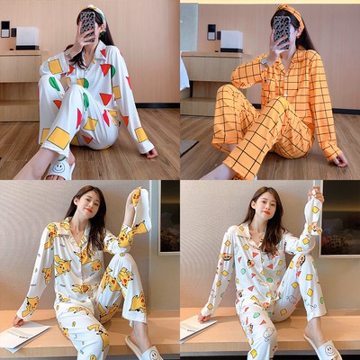 [ถูกที่สุด]ชุดนอนสไตล์ญี่ปุ่นและเกาหลี ลายการ์ตูนชินจังจอมแก่น เสื้อแขนยาว + กางเกงขายาว 8 สไตล์