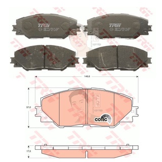 GDB3424 ผ้าเบรค-หน้า(TRW) (เนื้อผ้า COTEC) HARRIER 2.0, 2.5 HYBRID 14
