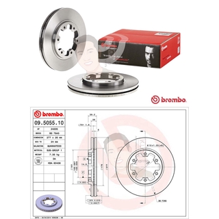 09 5055 10 จานเบรค ล้อ F (ยี่ห้อ BREMBO) รุ่น Std NISSAN Frontier 4x2 4x4, Terrano ปี 1997