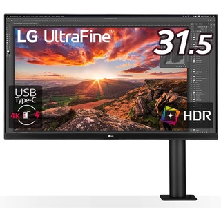 LG UltraFine 32UN880-B Ergonomic Stand, Monitor Display, 31.5 Inches, 4K, HDR, IPS Non-Glare, USB Type-C, HDMI x 2, DP/FreeSync/Speakers/Tilt, Swivel, Height Adjustment, Pivot-Compatible, Flicker-Safe, Blue Light Reduction