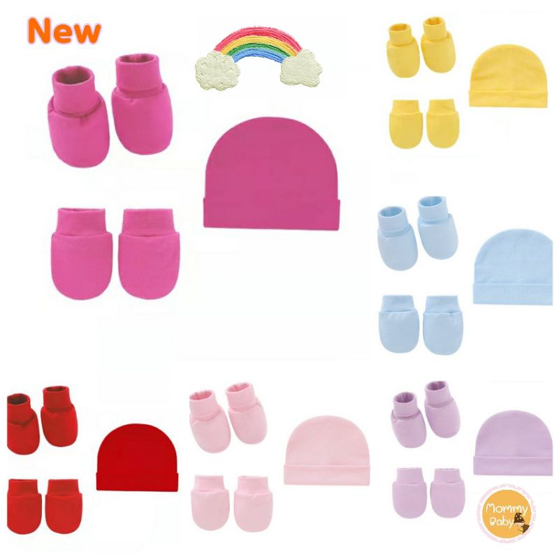 AM  Rainbow setรุ่นใหม่ เซตถุงมือถุงเท้าหมวก มาครบ – โปรปัง