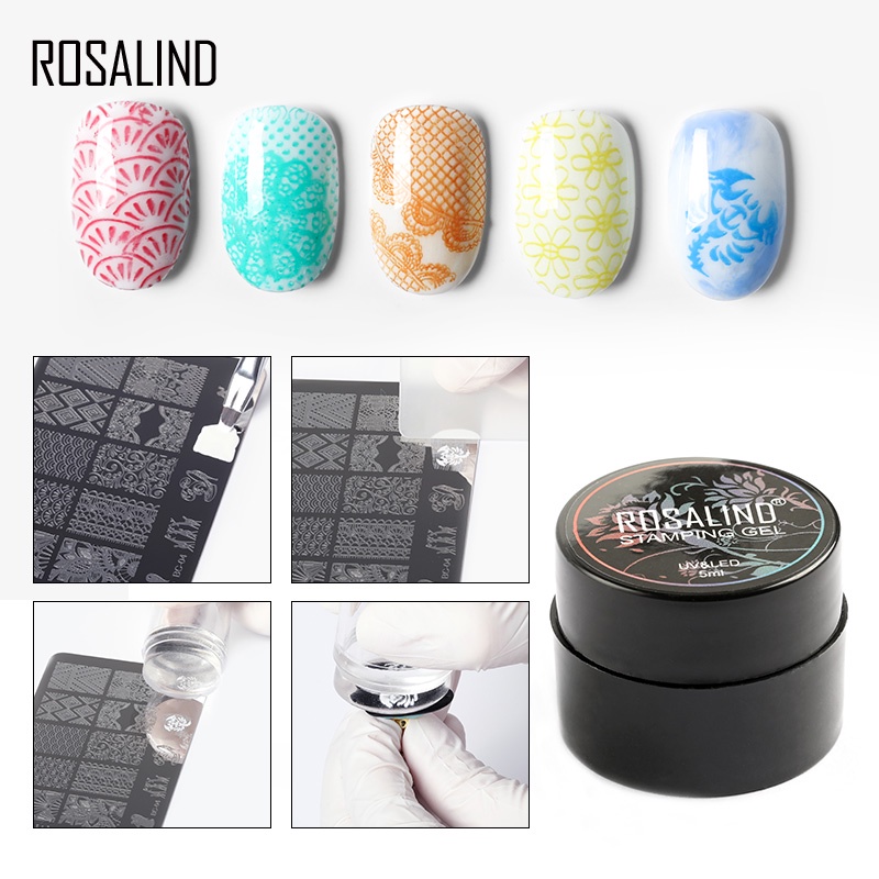Rosalind 5ml Stamping Gel 12 สียาทาเล็บ