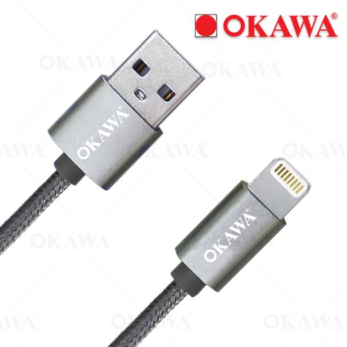 สาย USB แบบเชือกถัก ชาร์จเร็ว OKAWA รุ่น UB-08 iOS