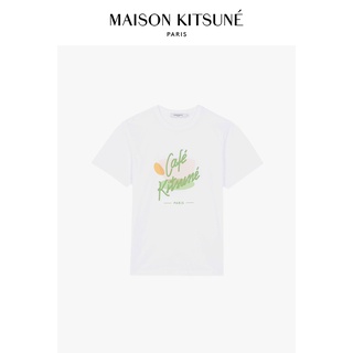 เสื้อยืดคอกลม พิมพ์ลาย Kitsune×Cafe Kitsune แบบเรียบง่ายS-5XL