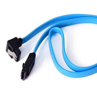 (สีฟ้า) สาย SATA 3.0 แบบหัวต่อ 90 องศา 6Gbps SATA 3.0 Cable 26AWG ความยาว 40ซม. SATA III