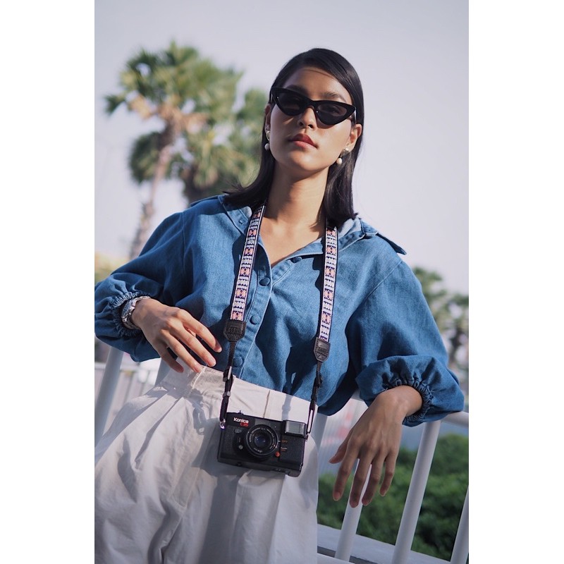 สายคล้องกล้อง Geometric Pattern มี 3 สี - Small size  / Camera Strap สายสะพายกล้อง by YES IDID