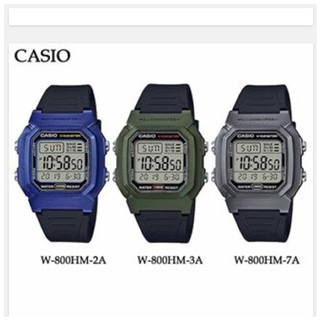 Casio นาฬิกาข้อมือผู้ชาย สายเรซิ่น สีดำ รุ่น W-800HM,W-800HM-2AVDF,W-800HM-3AVDF,W-800HM-7AVDF