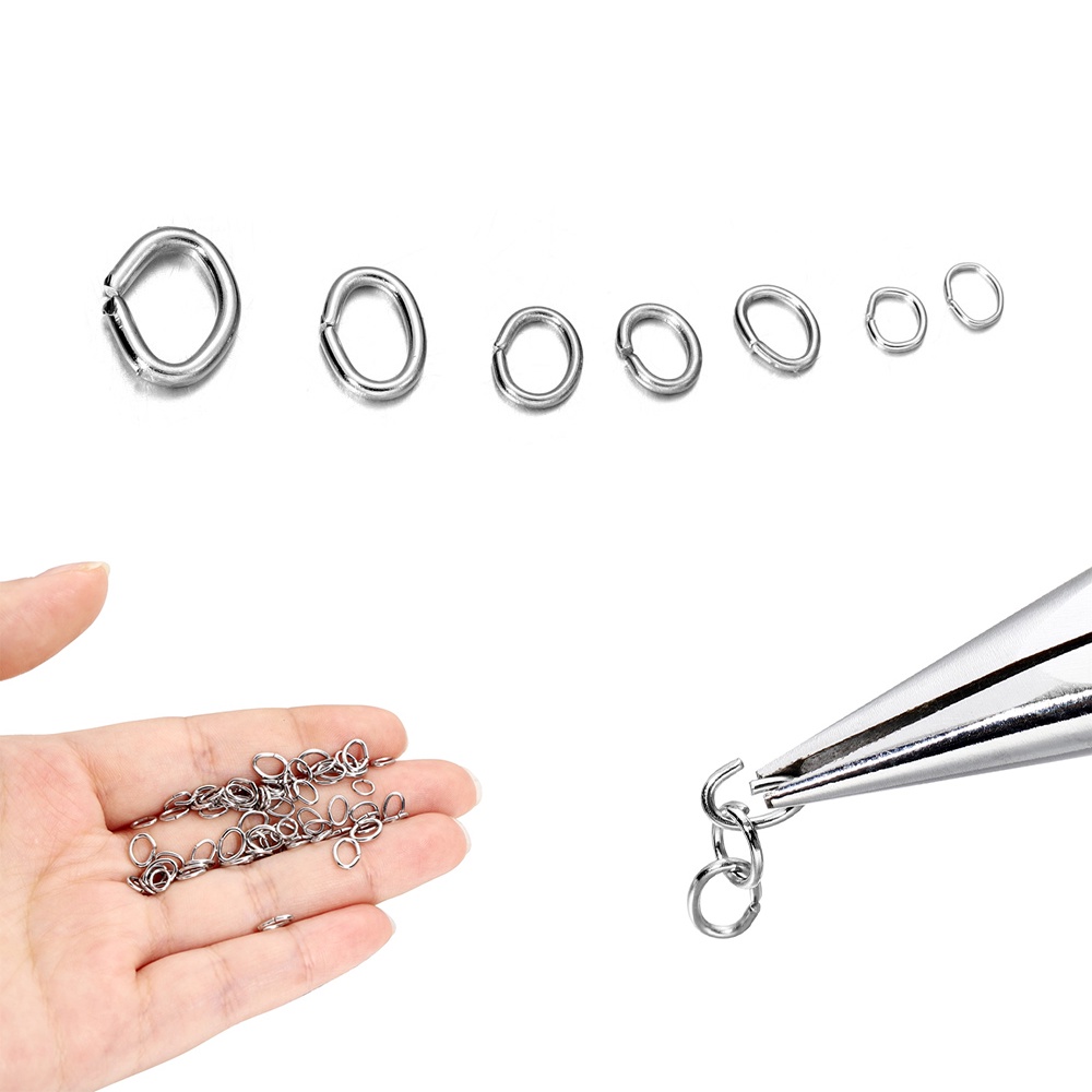 แหวนสแตนเลส  200ชิ้น/แพ็ค แบบไม่สม่ำเสมอ สำหรับเชื่อมต่อโซ่DIY