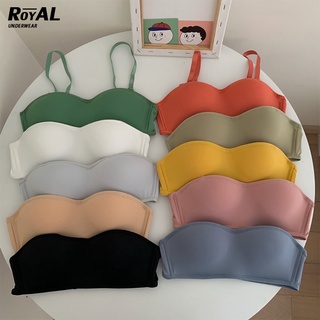 royalunderwearเสื้อชั้นในไร้ขอบไร้โครง ใส่สบายไม่มีรอยกอทับ เสื้อชั้นในแบบเกาะอกไม่หลุด สายถอดได้มีแทบล็อก มีไซส์BBB122