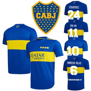 Boca Juniors F.C. ฤดูกาล 2022 เสื้อกีฬาแขนสั้น ลายทีมฟุตบอล Marcos Rojo Tévez Salvio No.10 ชุดเยือน สําหรับผู้ชาย