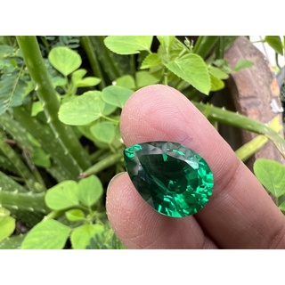 พลอยเทียมนาโนมรกตรูปหยดน้ำ 15x22 MM 30 กะรัต (2 เม็ด) | Synthetic Nano Emerald Pear Shape 15x22 MM 30 cts (2 pieces)