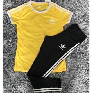 ชุดออกกำลังกาย Set Adidas เสื้อ + กางเกง ชุดออกกำลังกายแท้ ส่งฟรี