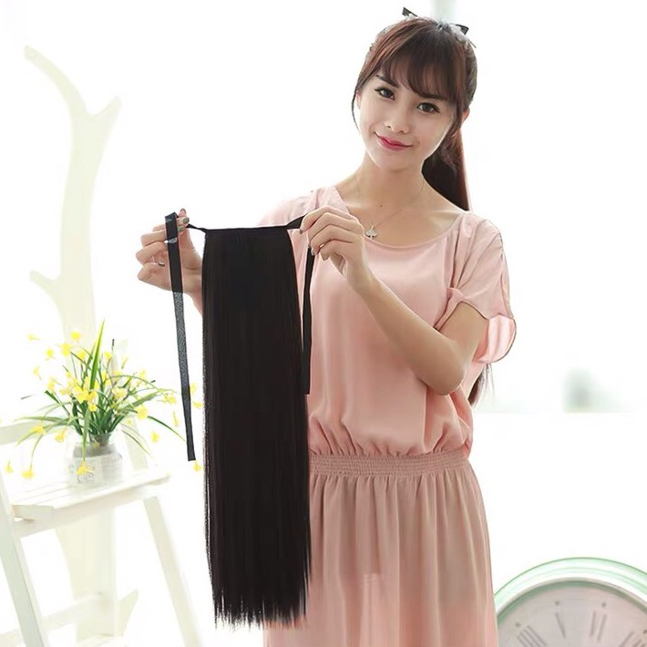 วิกหางม้า🔥 หางม้าผูก หางม้าผูกตรงยาว45cm 60cm 65cm ผมสวยชิ้นหนาพร้อมส่ง สินค้าส่