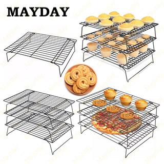 ตะแกรงพักขนม ตะแกรงวางขนม ตะแกรงพักทอด ชั้นวางขนมขาย (3อัน)Cooling Rack Baking Rack Cookie Bakery Drying Rack (3unit)