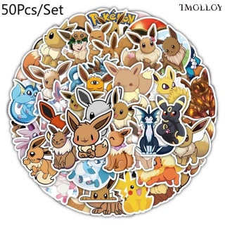 [T] สติกเกอร์ ลายมอนสเตอร์ Eevee กันน้ํา สําหรับตกแต่งของเล่น 50 ชิ้น ต่อชุด