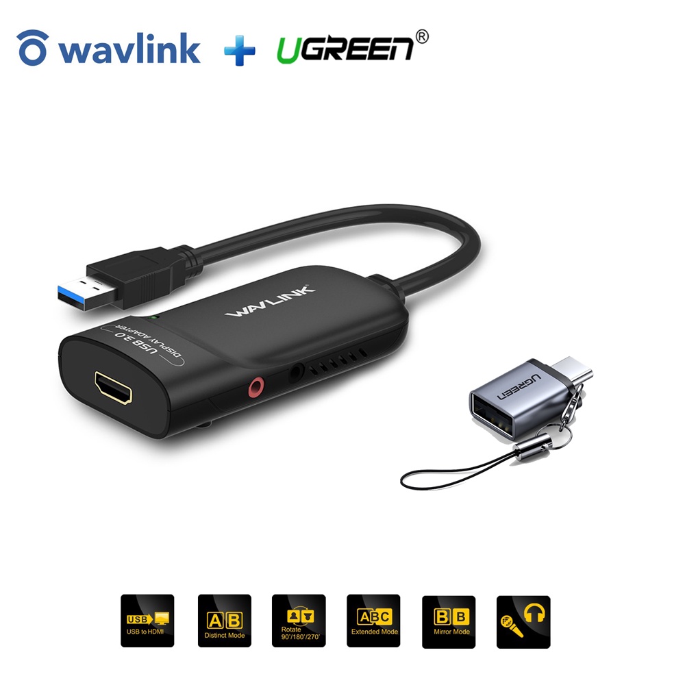 Wavlink UG3501H USB 3.0 to HDMI Video Graphic Adapter + Ugreen USB-C UTG