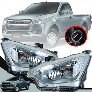 ไฟหน้า ไฟหน้ารถยน์ พร้อมหลอดไฟ รุ่นอีซูซุ ดีแม็ก ISUZU 2WD D-MAX ปี 2019-2020