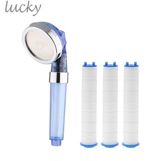 LUCKY~Portable Bathroom PVC Cotton Filter Shower Head Three Gears With 3pcs Filter#Ready Stock