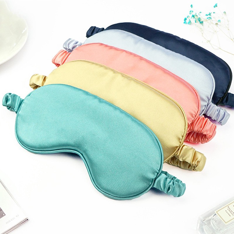 Portable Natural 3D Double-Side Pure Silk Sleep Shading Eye Mask/Eyeshade Cover Shade Soft Eye Patch/Travel Rest Smooth Massage Health Adjustable Elastic Band Blindfold