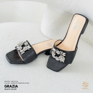 รองเท้าหนังแกะ รุ่น Grazia Black color (สีดำ)