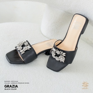 รองเท้าหนังแกะ รุ่น Grazia Black color (สีดำ)