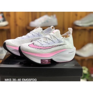 ۩☽﹍[ข้อเสนอพิเศษ] ของแท้ จัดส่งฟรี  Nike Air Zoom Alphafly NEXT% รองเท้าวิ่งระบายอากาศ รองเท้ากีฬา (เทา / ชมพู)