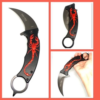 มีดคารัมบิต COLD STEEL  F92 สีดำลายแมงป่อง Karambit