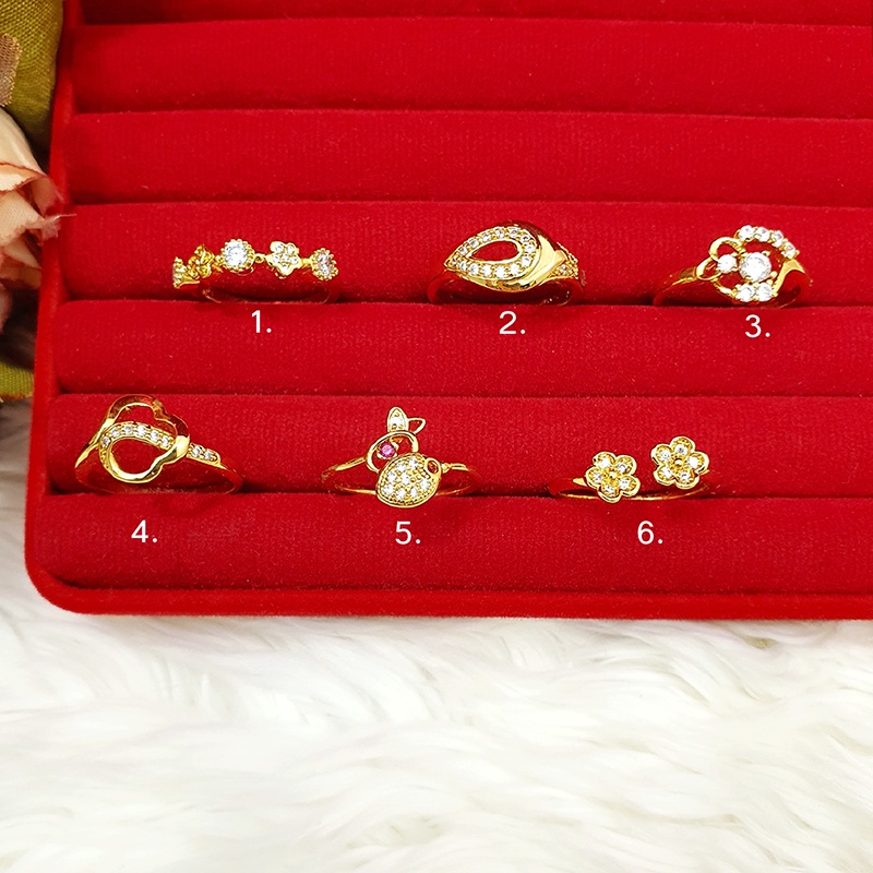 แหวนทองฝังพลอย แหวนแฟชั่น เสริมบารมี สวยเหมือนทองแท้ ใส่อาบน้ำได้ ทองชุบ ทองเหลืองแท้ ใส่ในชีวิตประจำวันได้