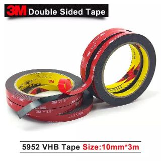 3M 5952 VHB กาวอะคริลิกสีดำ หนา 1.1 mm. ประสิทธิภาพสูง ยึดถาวร รวดเร็ว แข็งแรง ทนทาน ในร่มและกลางแจ้ง กันน้ำ คิ้วรถยนต์