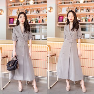 👉  Maxidress ทรงสูท+เข็มขัด