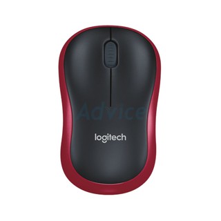 Wireless Optical Mouse LOGITECH (M-185R) Black/Red