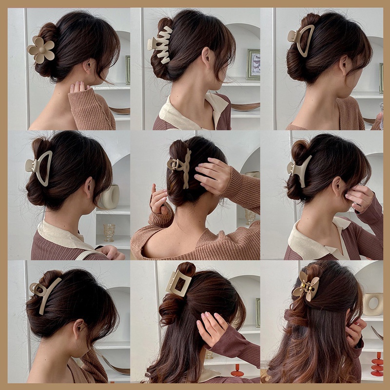 กิ๊บติดผม สีน้ําตาล สวยหรู สไตล์เกาหลี สําหรับผู้หญิง
