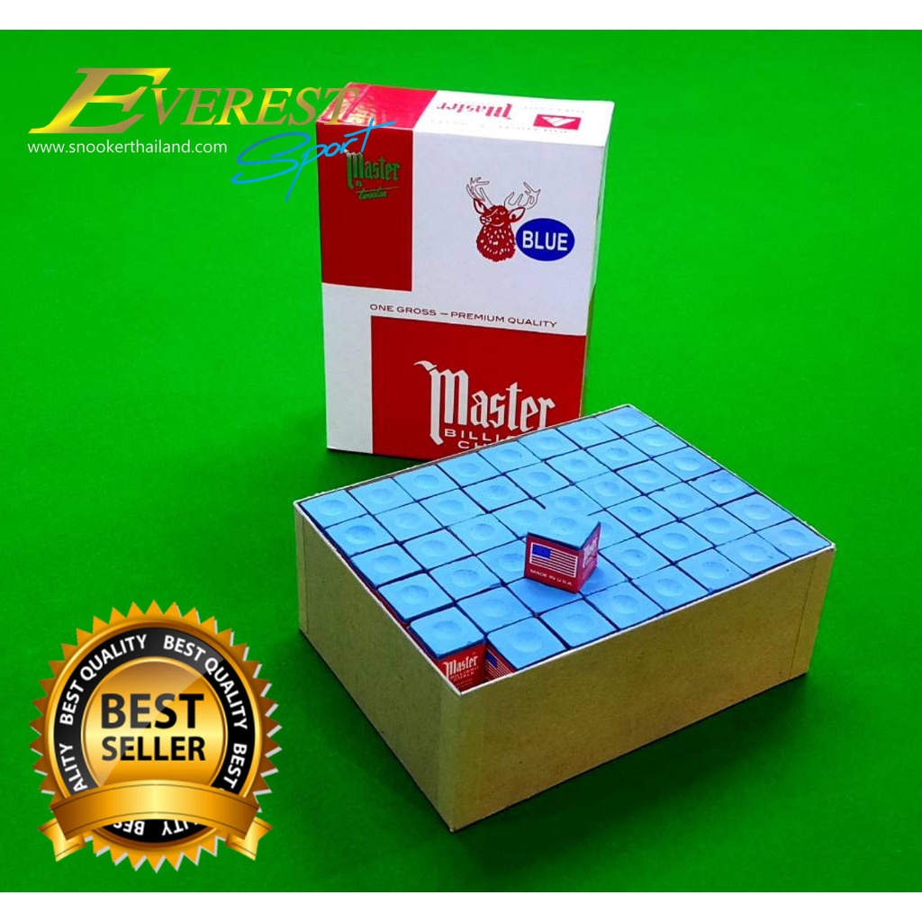 ชอล์กฝนหัวคิว Master (BLUE) หัวกวาง ของแท้ 100% (MADE IN U.S.A.) 1 กุรุส 144 ก้อน