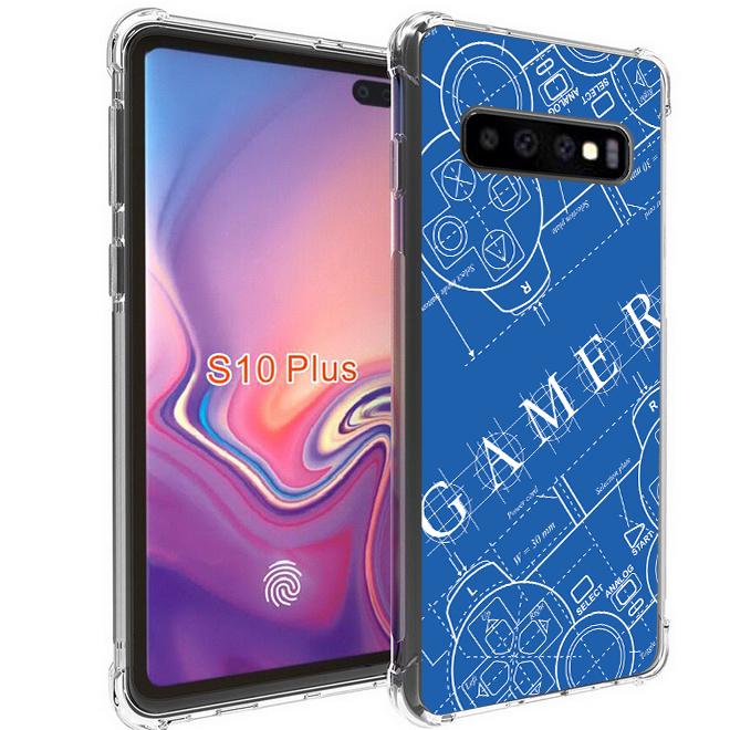 เคส สำหรับ Samsung Galaxy S10 Plus (S10+) Anti-Shock Protection TPU Case [Gamer Illustration Blue]